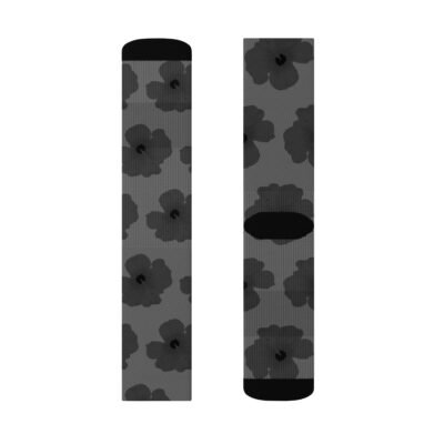 anthracite floral socks
