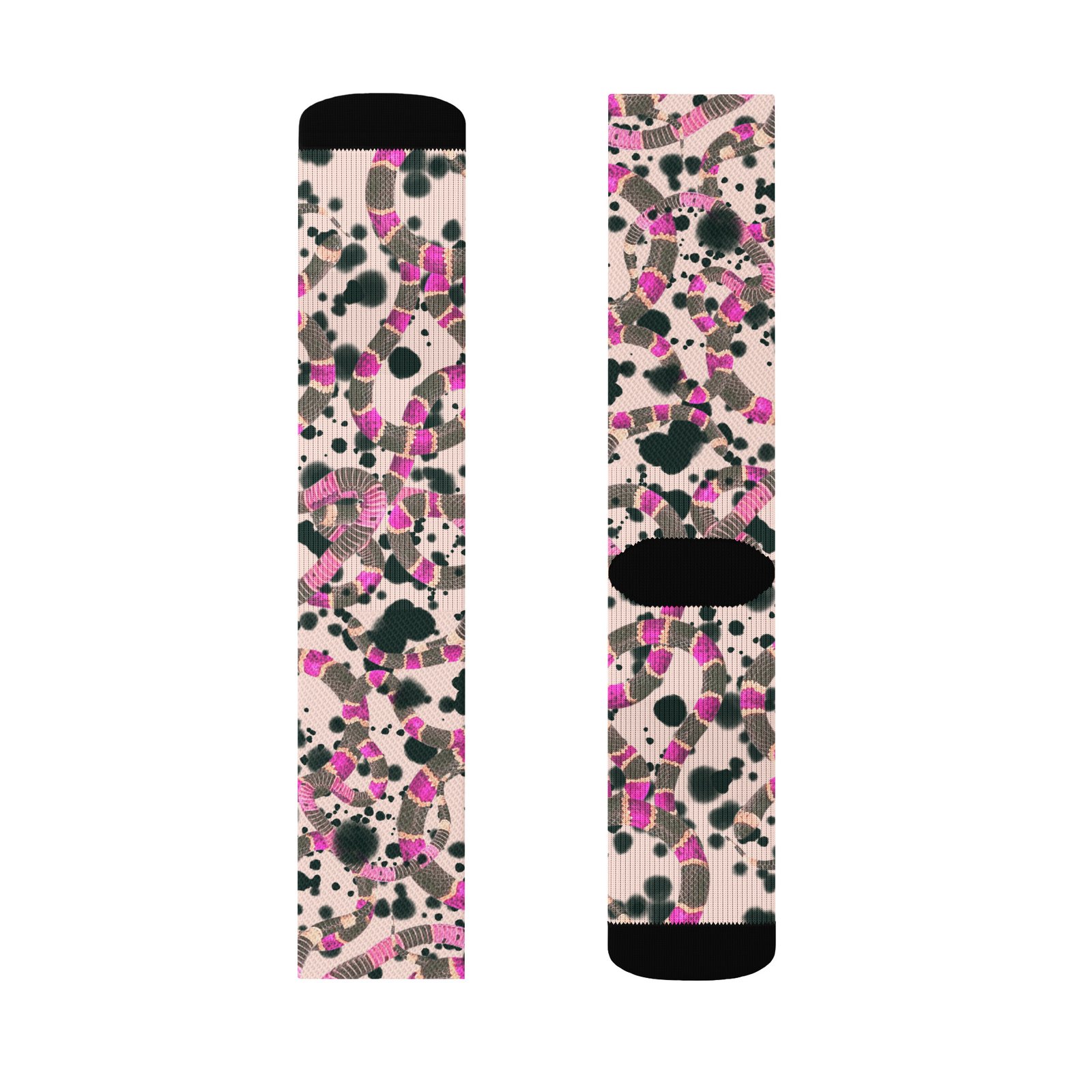 snake pattern mid calf socks