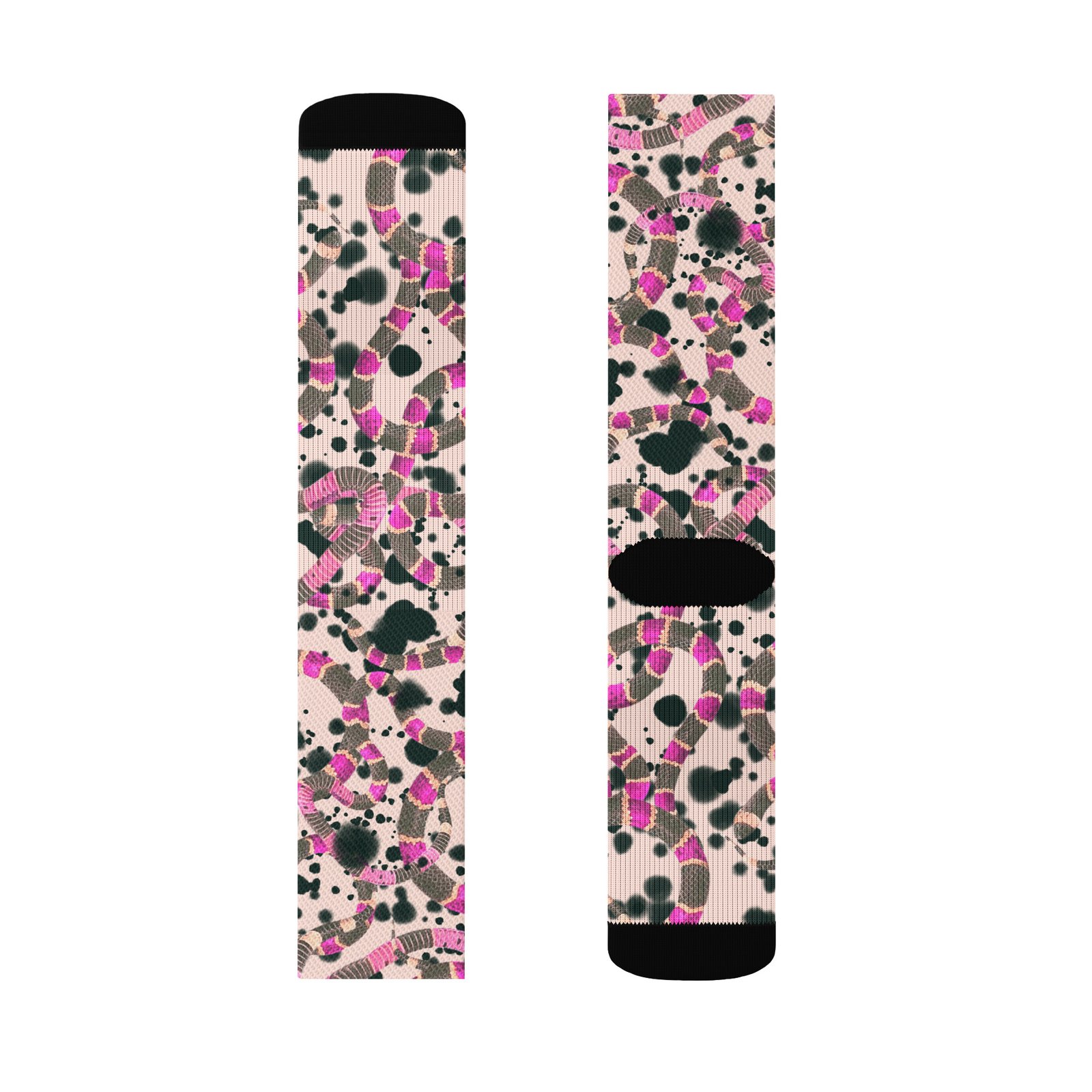 snake pattern mid calf socks