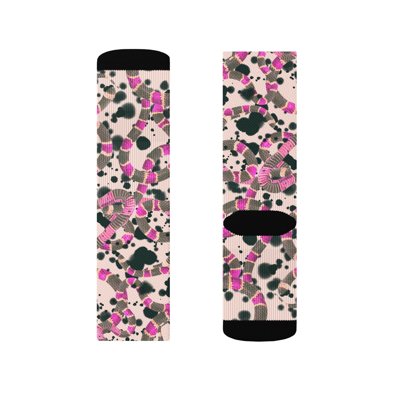snake pattern mid calf socks