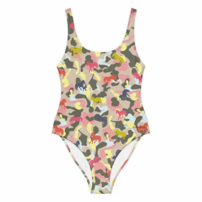 swimsuit one piece – camo sporty glam horses