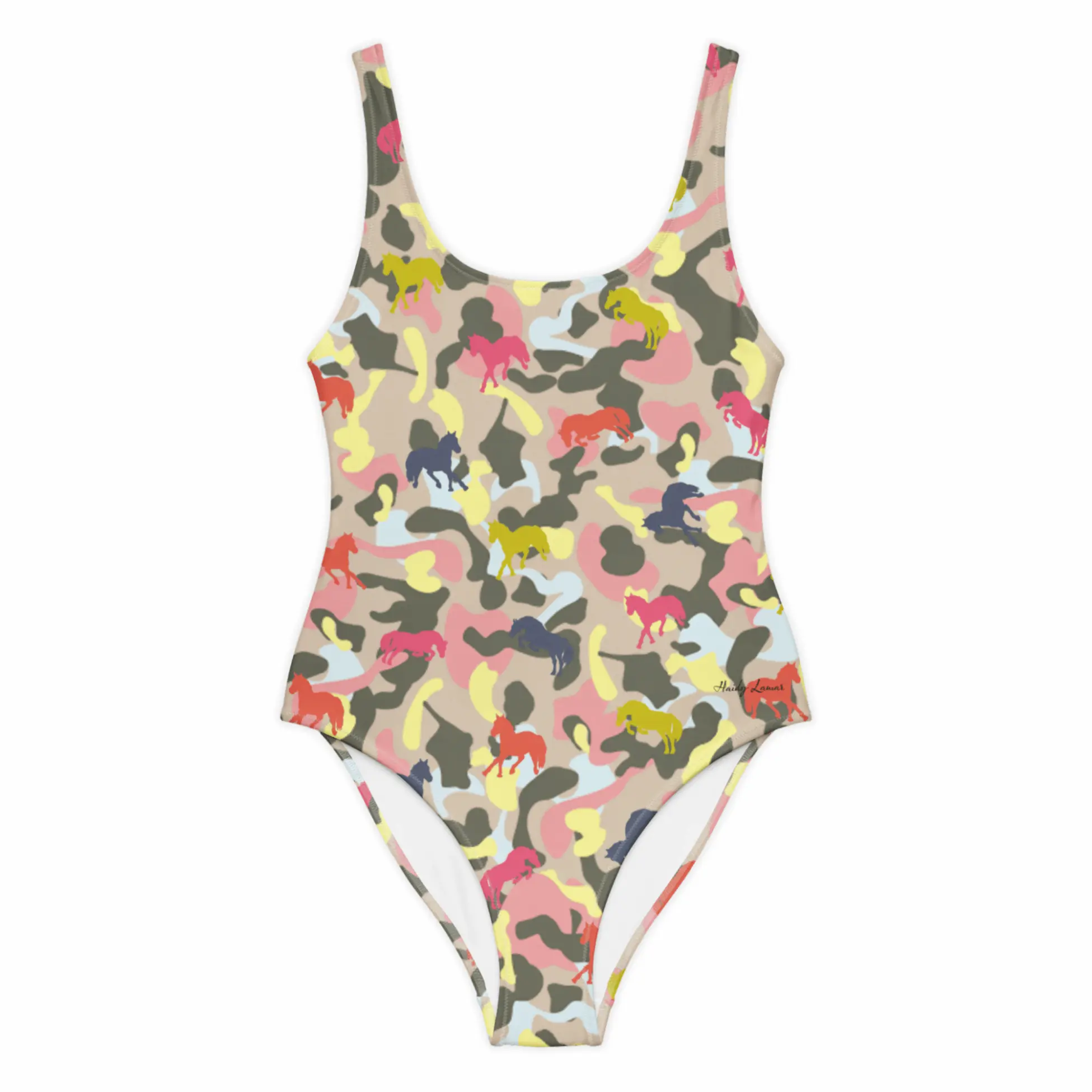 swimsuit one piece – camo sporty glam horses