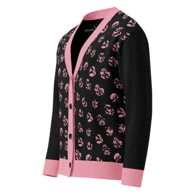women's black & pink cardigan