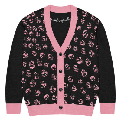 women's black & pink cardigan